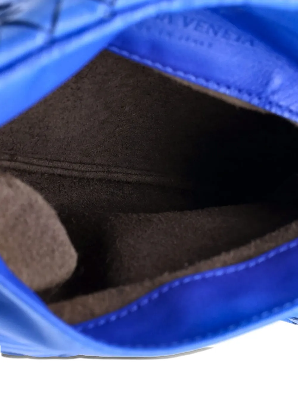 Pre-owned Bottega Veneta Expandable Chain Intrecciato Nappa Small Crossbody Bag In Blue