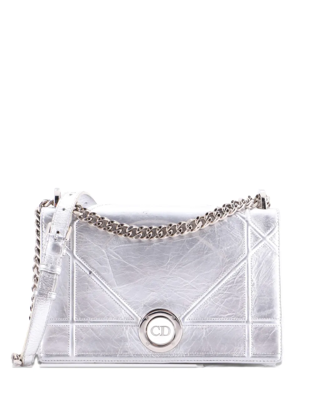 Christian Dior Pre-Owned Diorama Clasp Flap Bag Crinkled Lambskin Christian Dior Pre-Owned Diorama Clasp Flap Bag Crinkled Lambskin