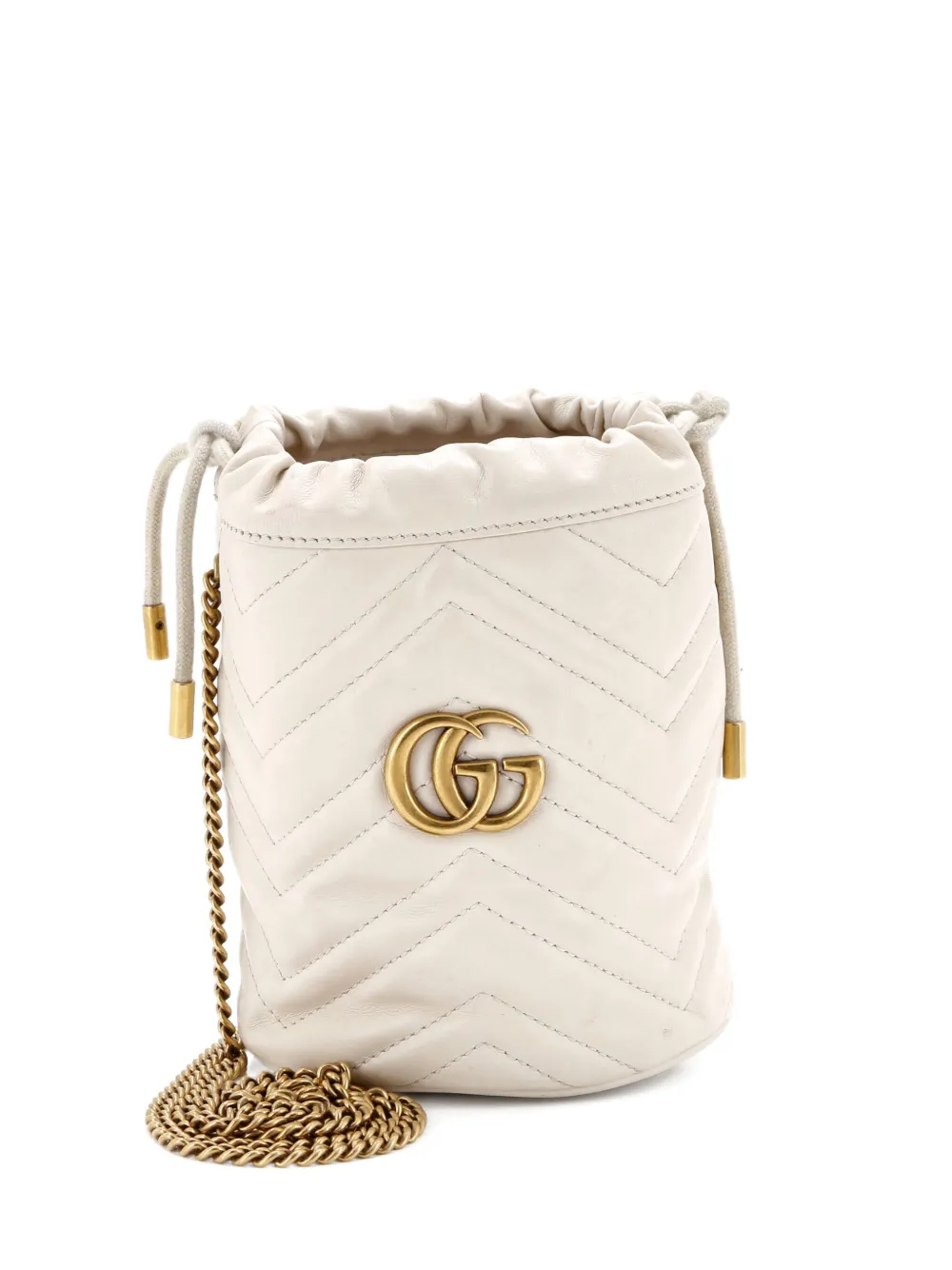 Gucci Pre-Owned GG Marmont Diagonal Quilted Leather Mini bucket bag -