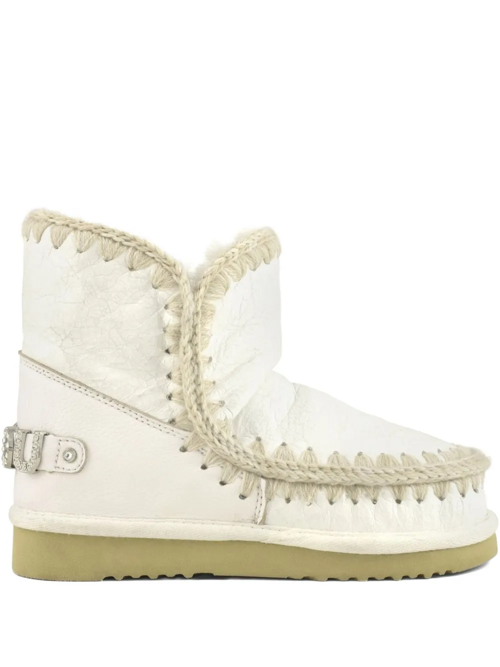 Mou Eskimo rhinestone-logo boots - ホワイト Mou Eskimo rhinestone-logo boots - ホワイト