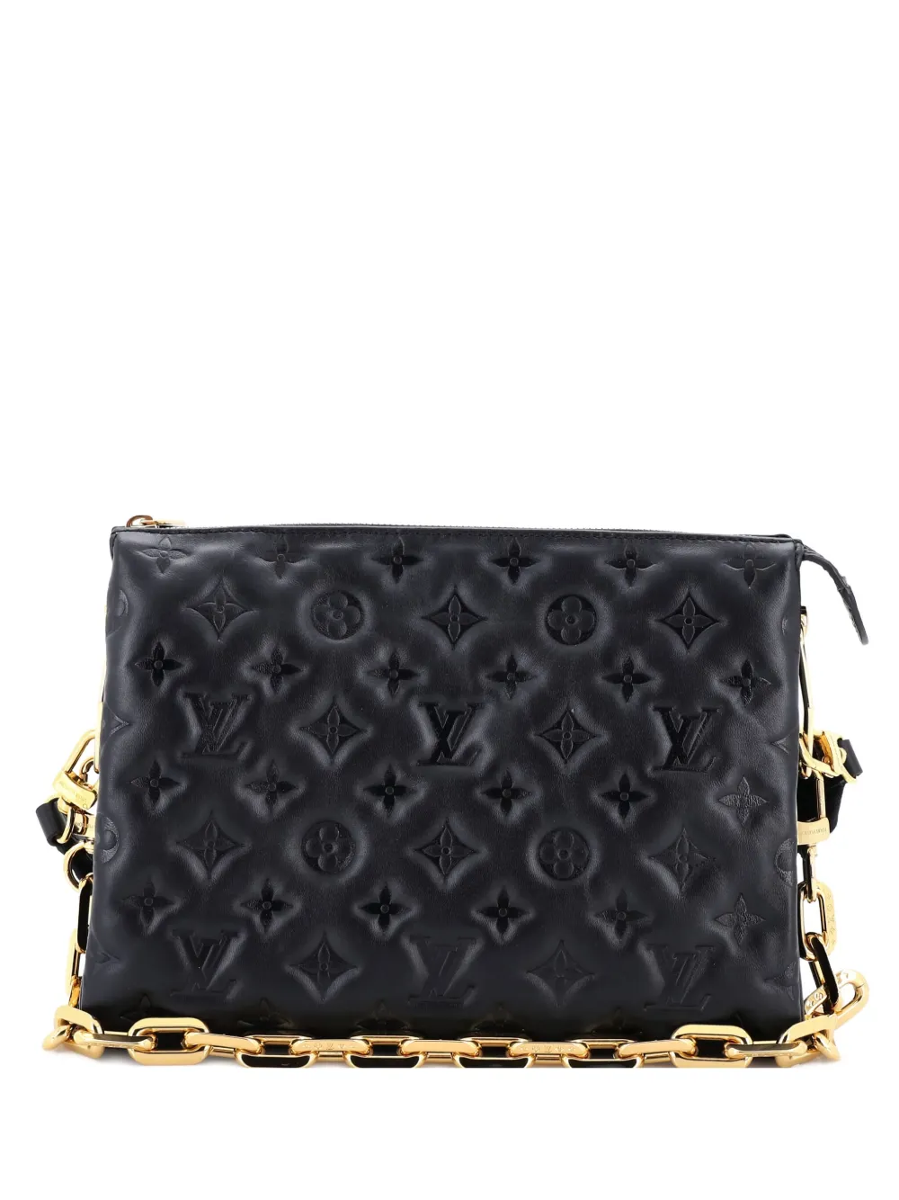 Pre-owned Louis Vuitton Coussin Bag Monogram Embossed Lambskin Pm Crossbody Bag In Black
