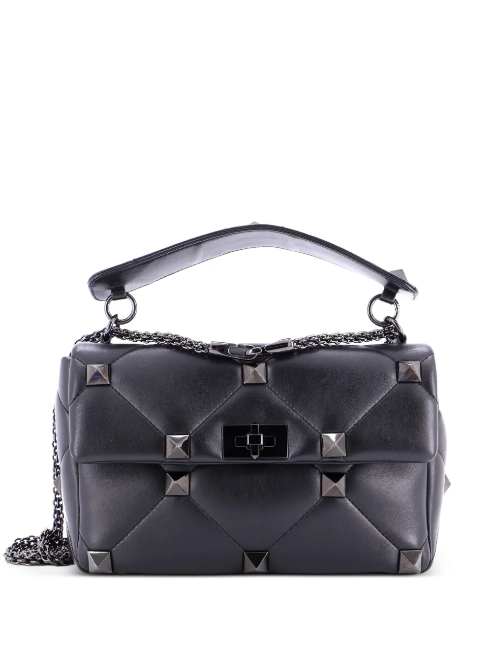 Valentino Garavani Pre-Owned Roman Stud Flap Bag Quilted Leather Large