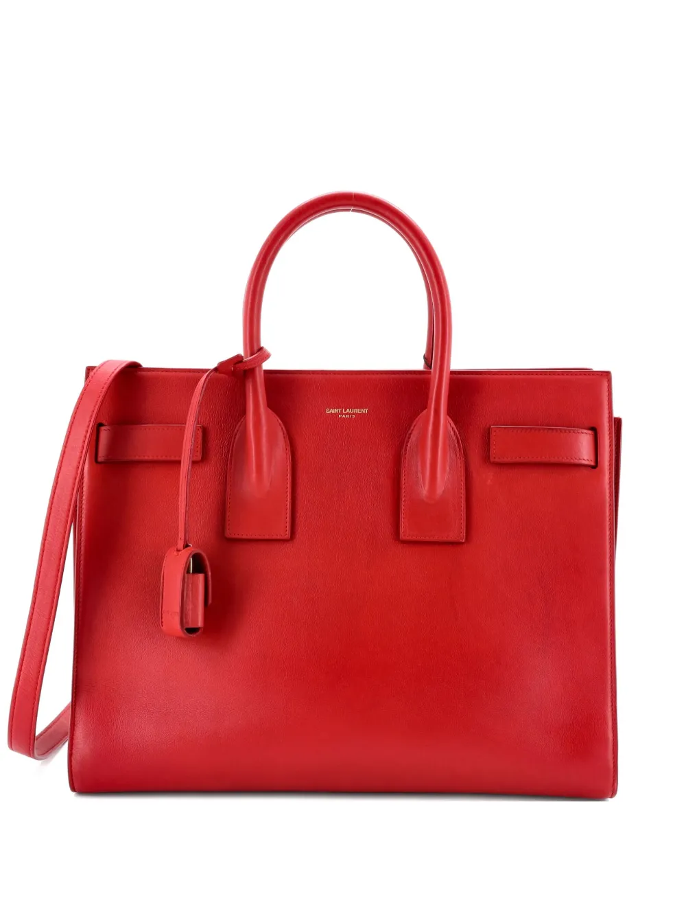 Pre-owned Saint Laurent Sac De Jour Bag Leather Small Satchel In Red