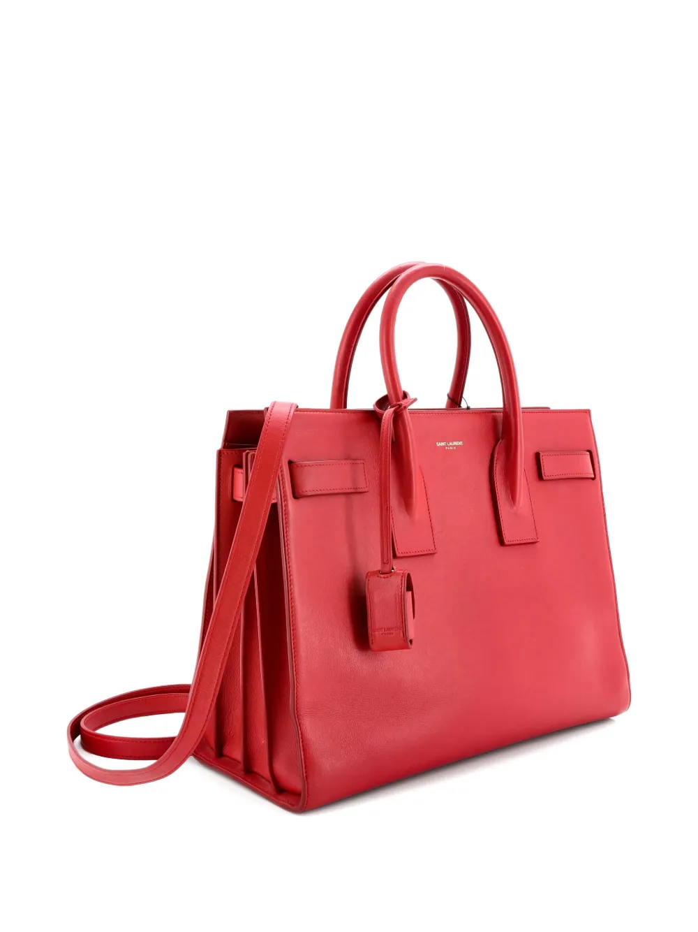 Pre-owned Saint Laurent Sac De Jour Bag Leather Small Satchel In Red