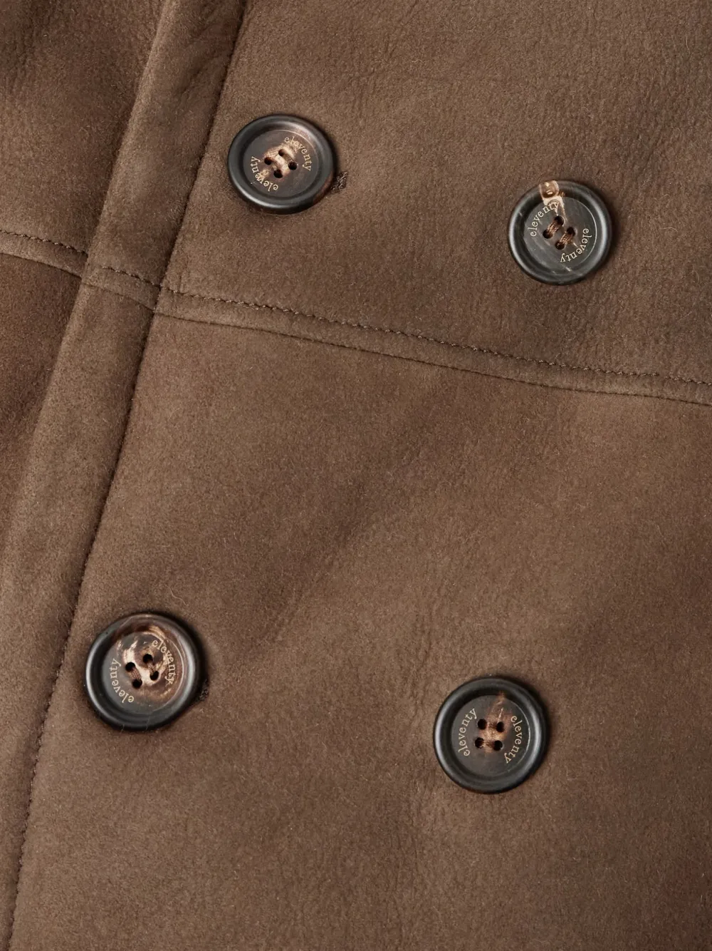 Eleventy Shearling Button Jacket In Brown