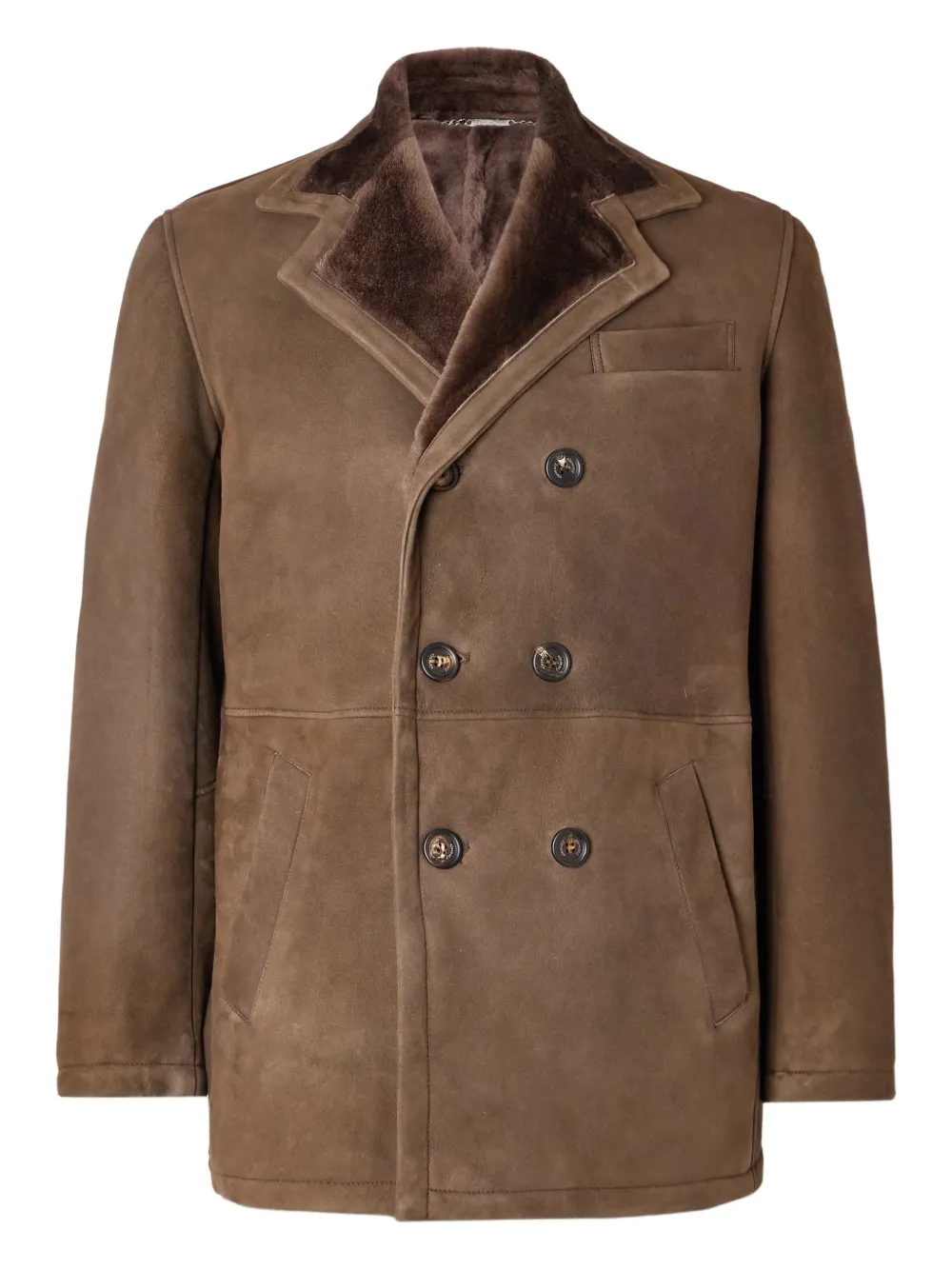 Eleventy shearling button jacket | Brown | Image 1