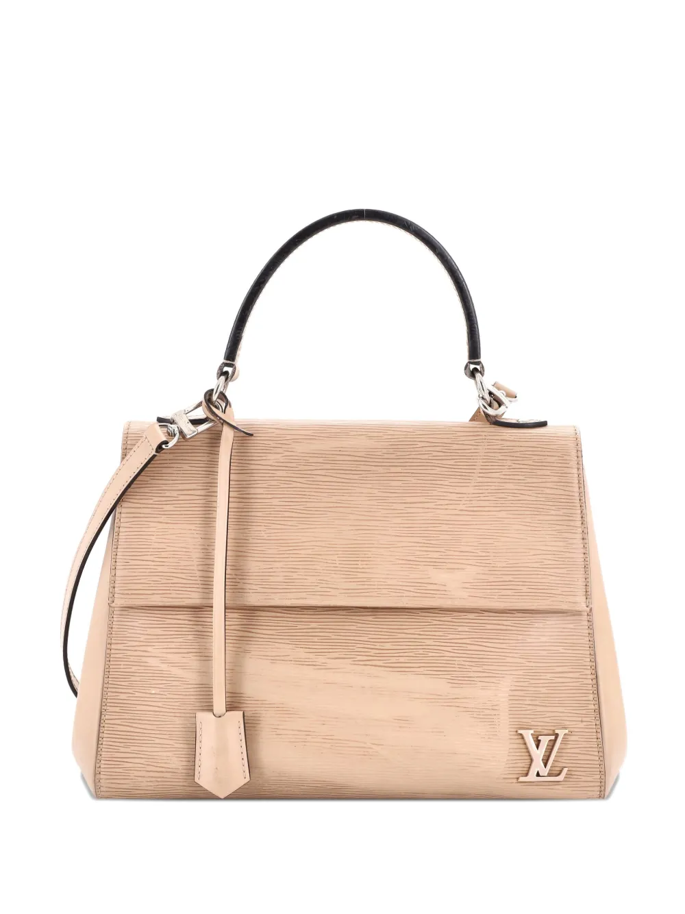 Pre-owned Louis Vuitton Cluny Top Handle Bag Epi Leather Mm Satchel In Neutral