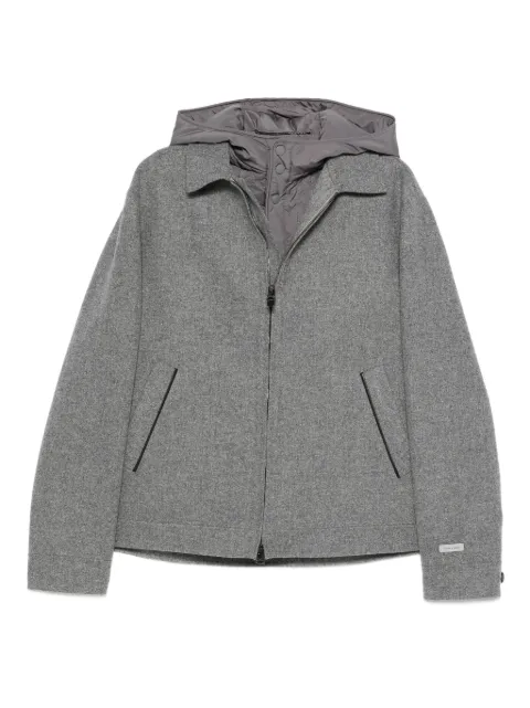 Canali hooded zip-up jacket