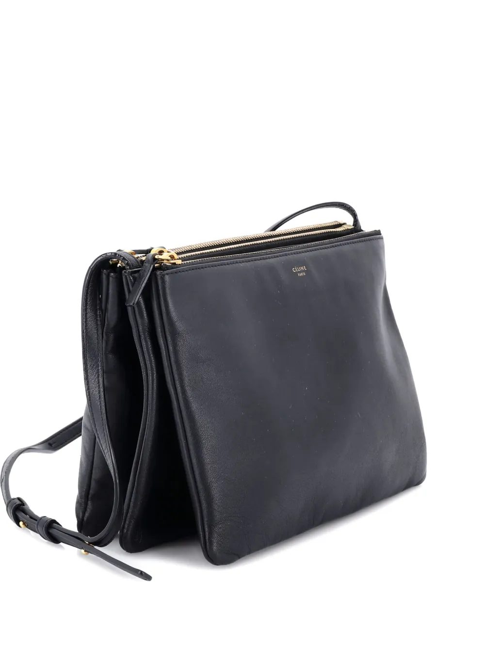 Celine Pre-Owned Trio Leather Large crossbody bag - ブラック