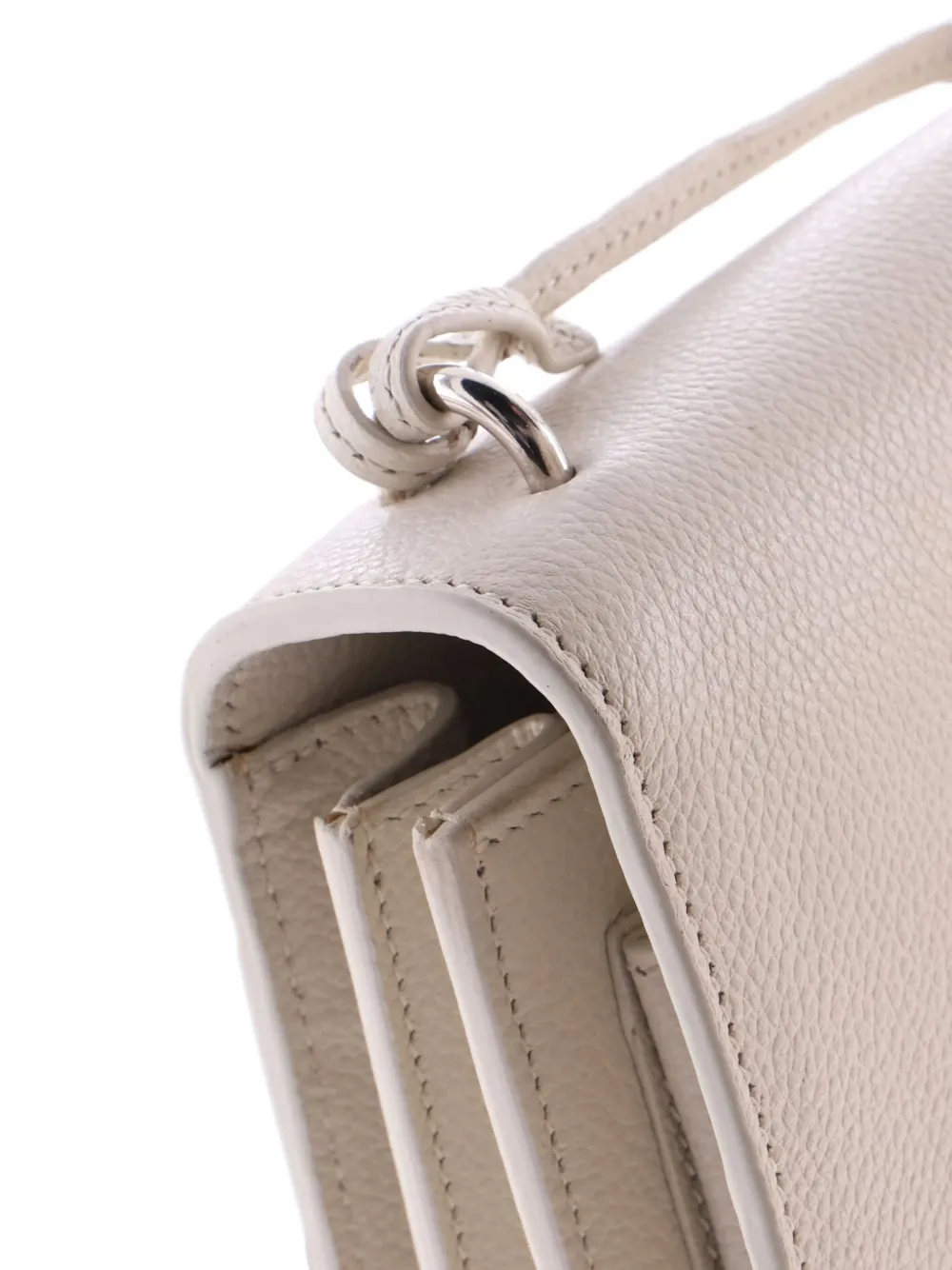 Pre-owned Saint Laurent Sunset Satchel Leather Medium Crossbody Bag In Neutral
