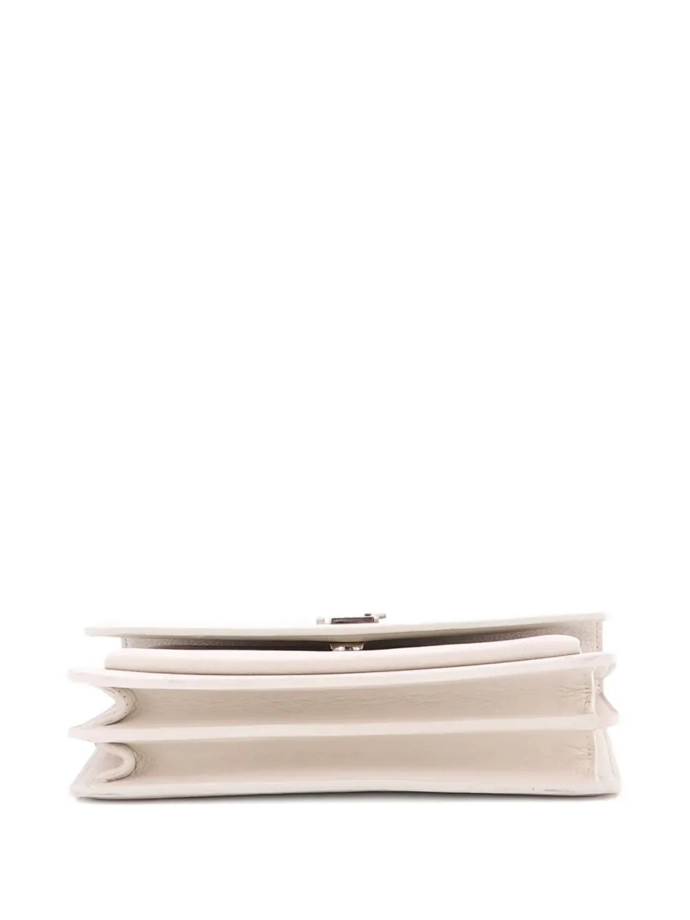 Pre-owned Saint Laurent Sunset Satchel Leather Medium Crossbody Bag In Neutral