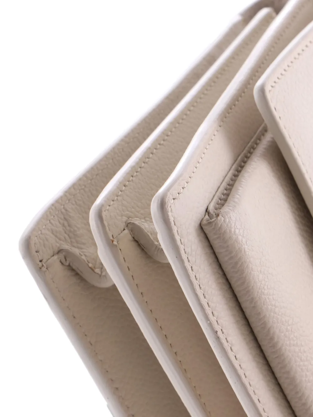Pre-owned Saint Laurent Sunset Satchel Leather Medium Crossbody Bag In Neutral