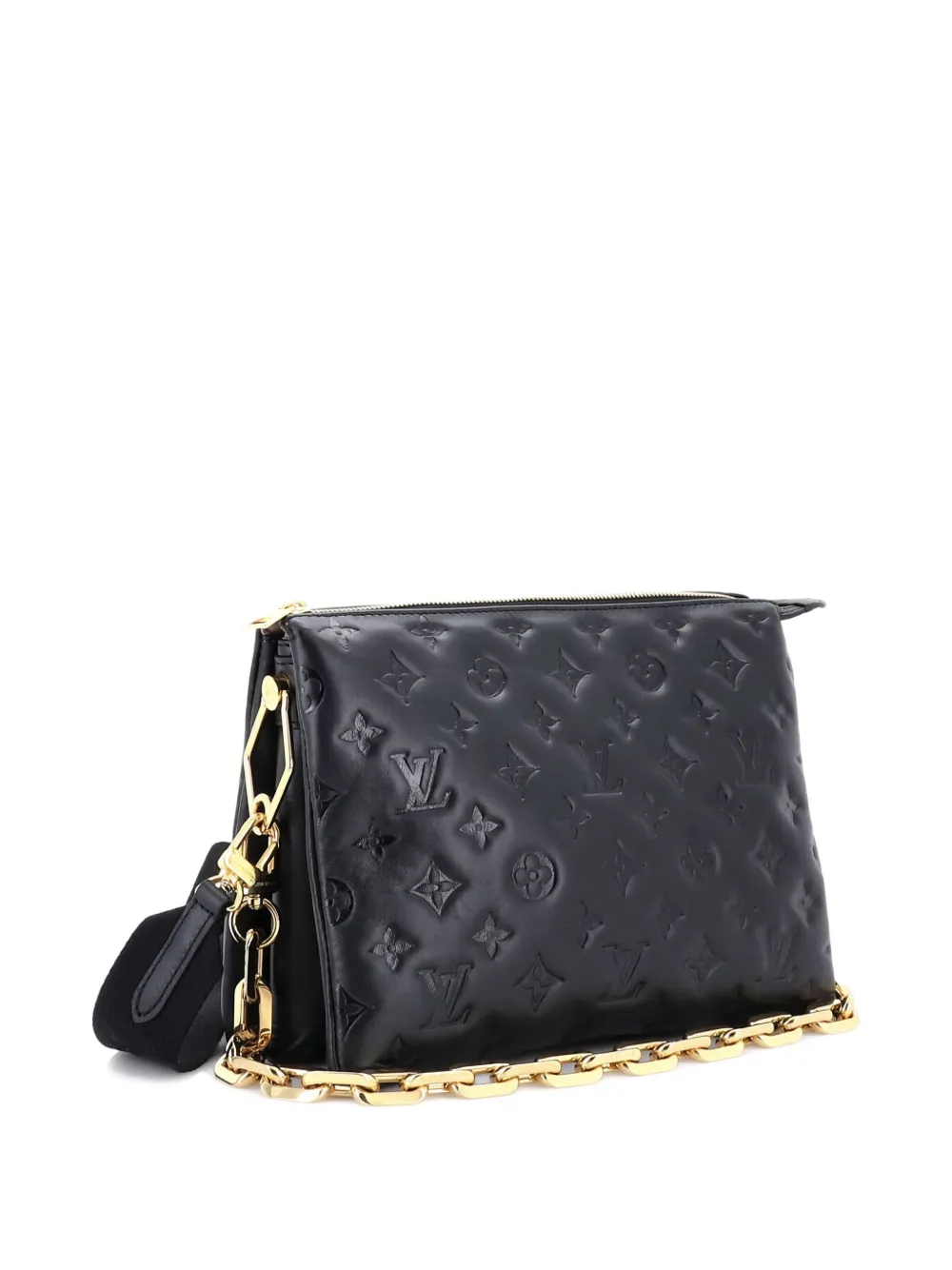 Pre-owned Louis Vuitton Coussin Bag Monogram Embossed Lambskin Pm Crossbody Bag In Black
