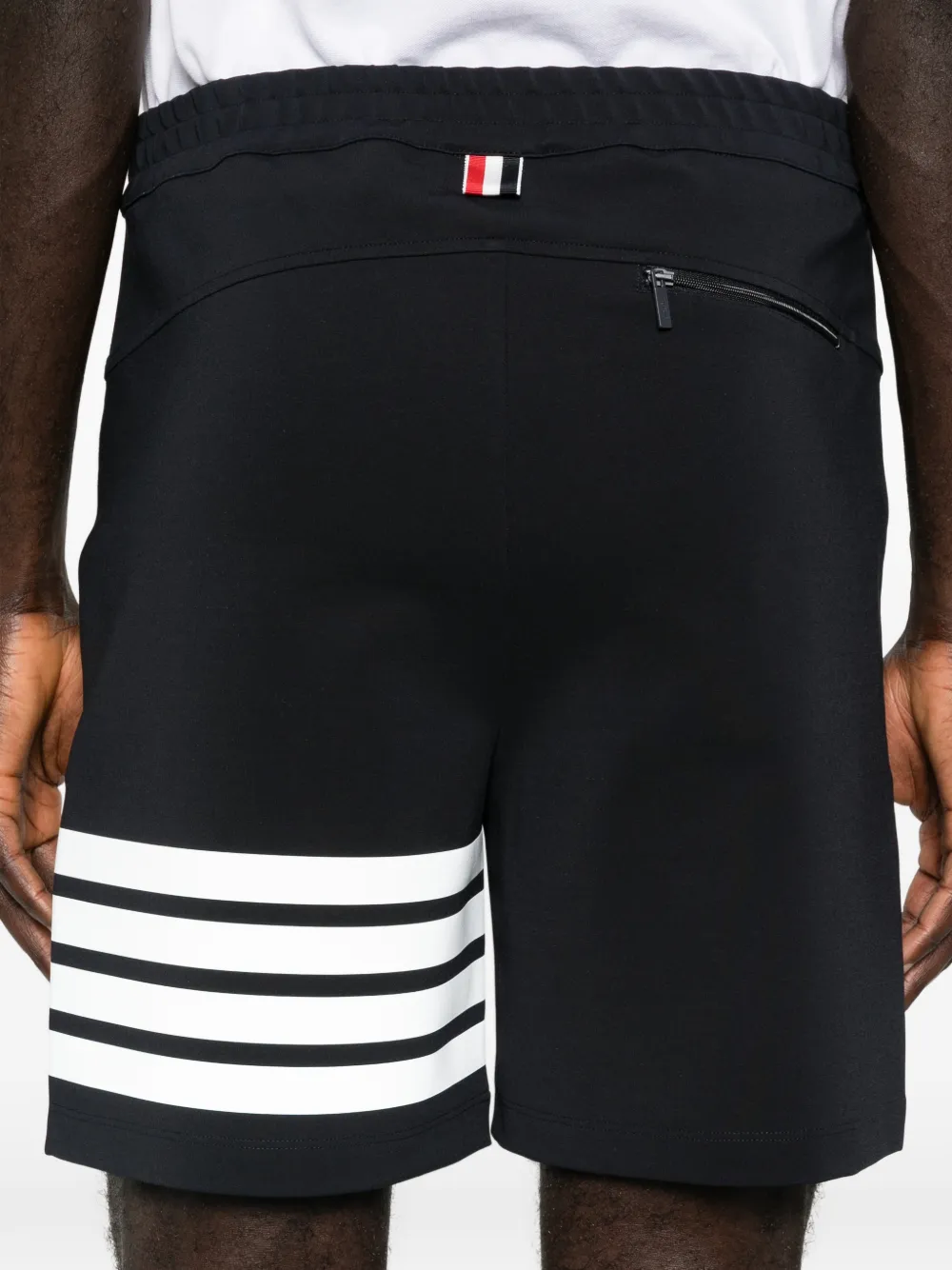 Thom Browne 4-Bar reflecterende bermuda shorts Zwart