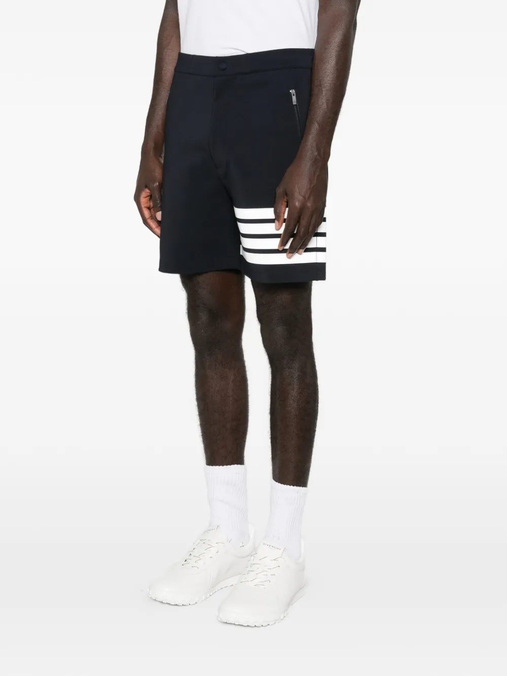 Thom Browne 4-Bar reflecterende bermuda shorts Zwart