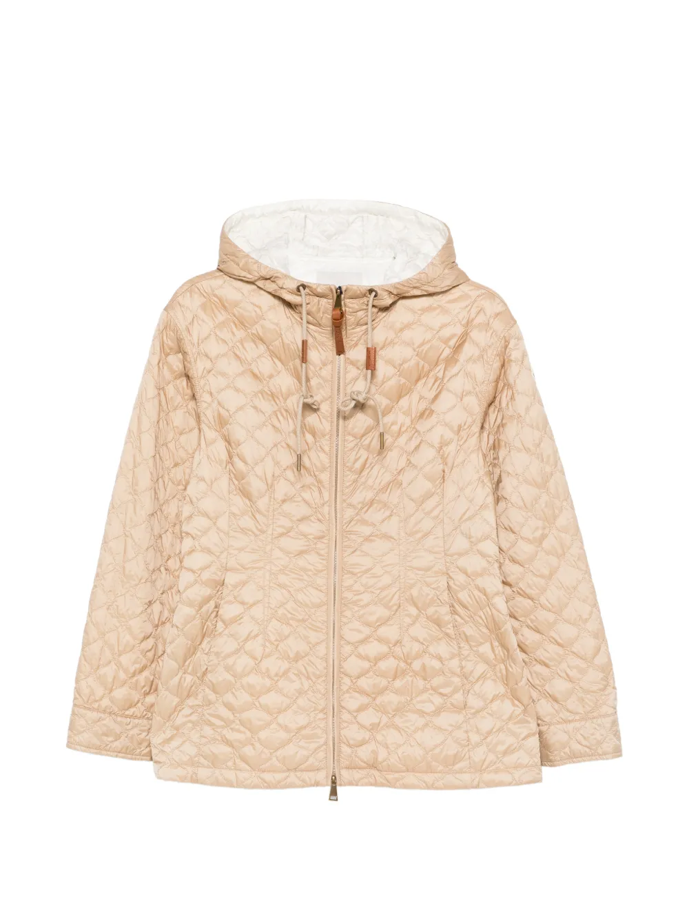 Moncler Arum gewatteerd jack met capuchon Beige