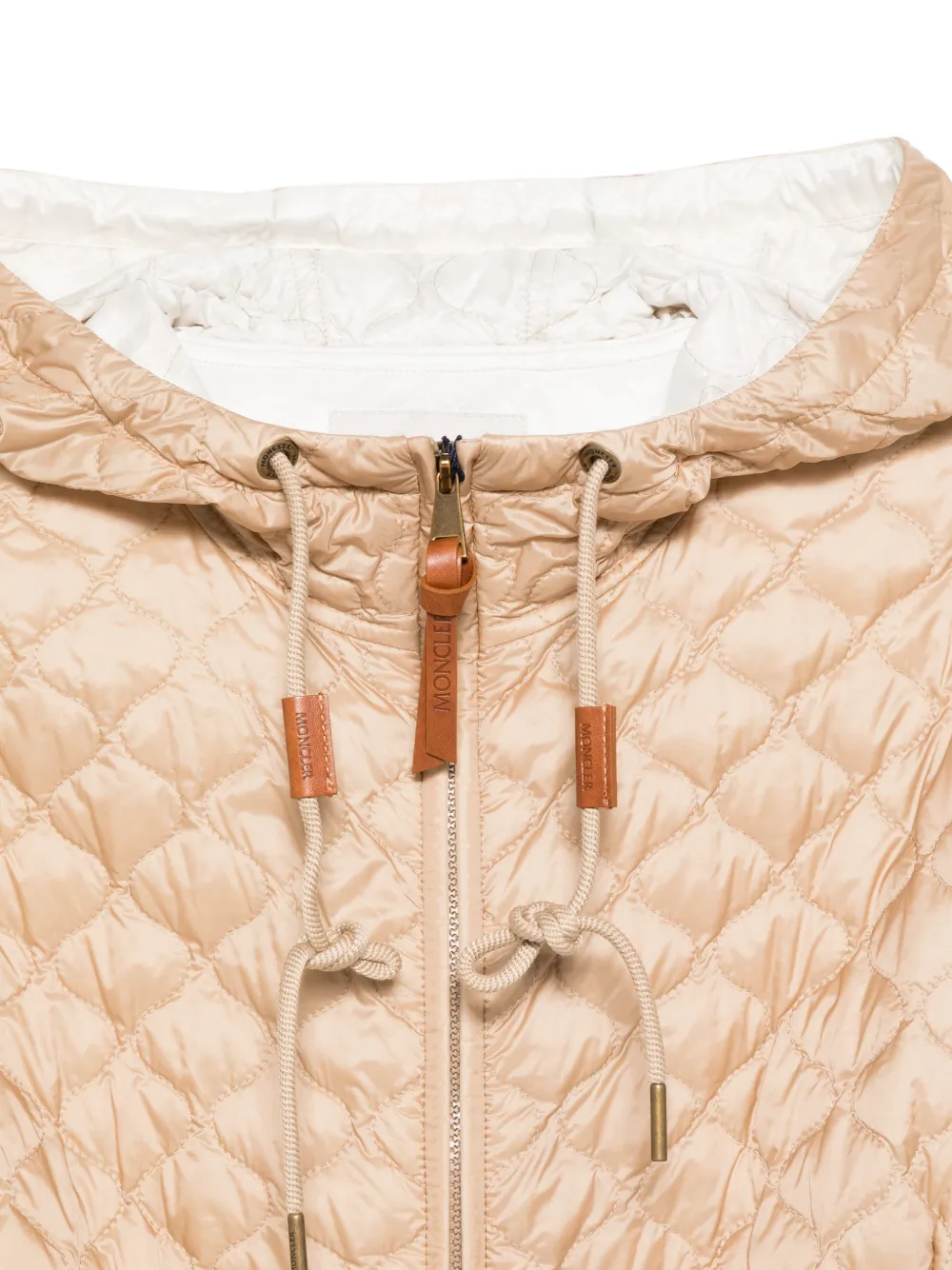 Moncler Arum gewatteerd jack met capuchon Beige