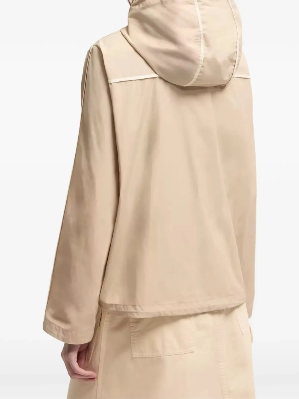 Moncler Sarracenia jack met logopatch en capuchon Beige