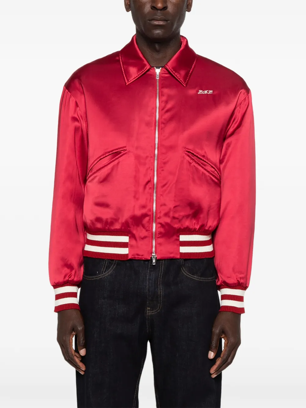  Second/layer Chaqueta Bómber Con Parche Del Logo - Rojo 