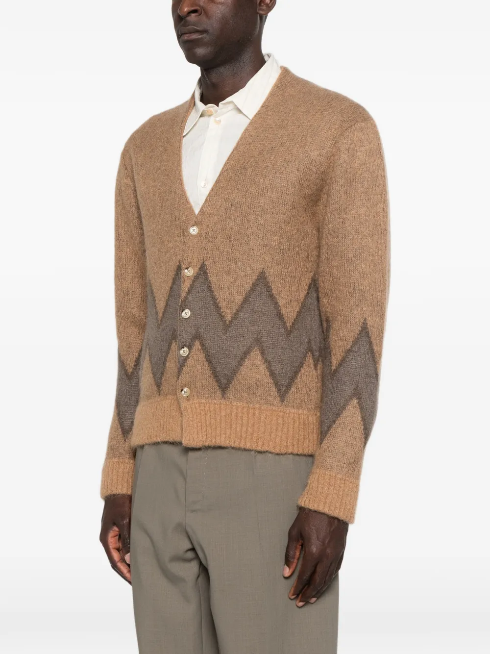  Second/layer Cardigan Chevy Con Motivo Geometrico - Marrone 
