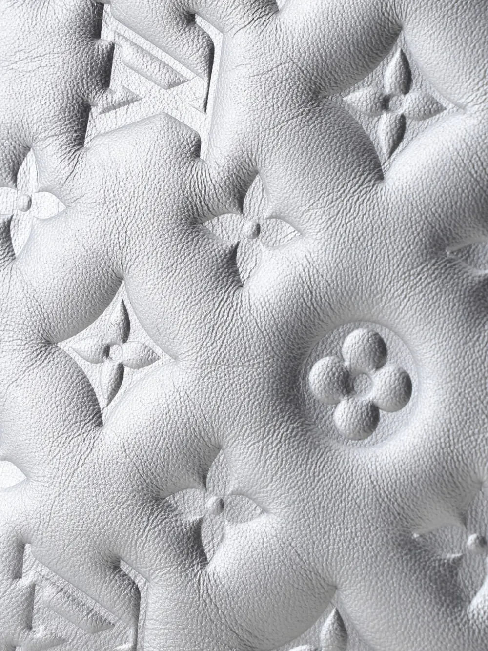 Pre-owned Louis Vuitton Coussin Bag Monogram Embossed Lambskin Bb Crossbody Bag In Silver