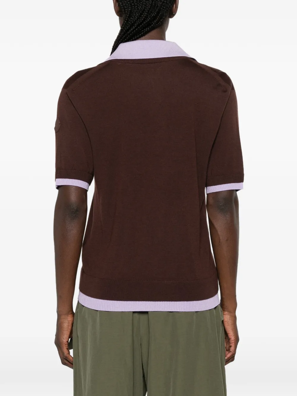 Moncler Poloshirt met gelaagd effect en knopen Bruin