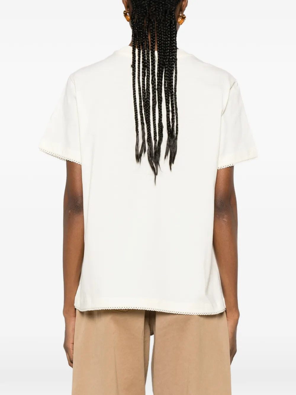 Moncler T-shirt met logopatch Beige