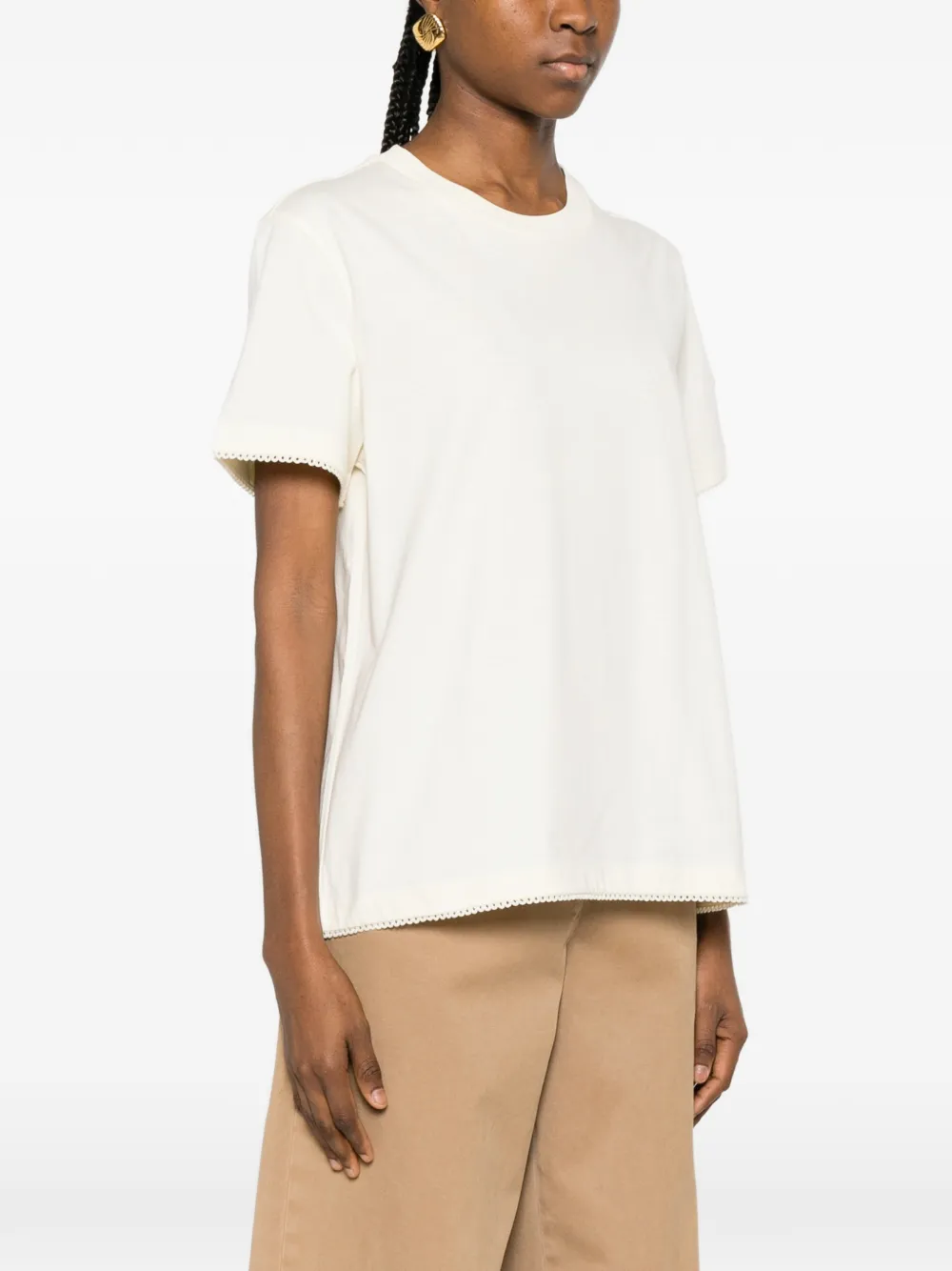 Moncler T-shirt met logopatch Beige