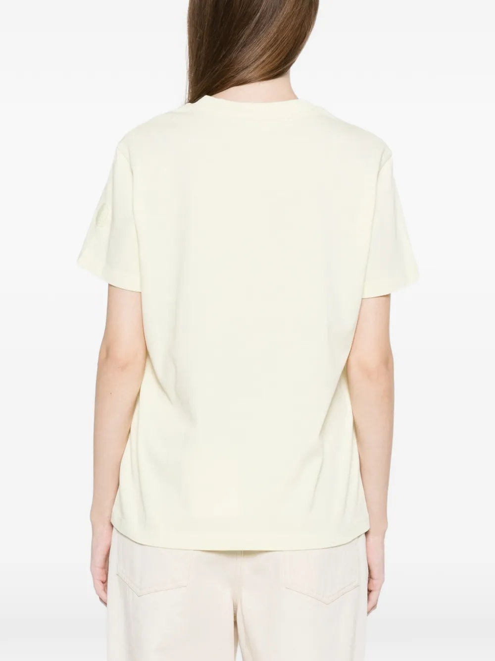 Moncler T-shirt met logo Beige