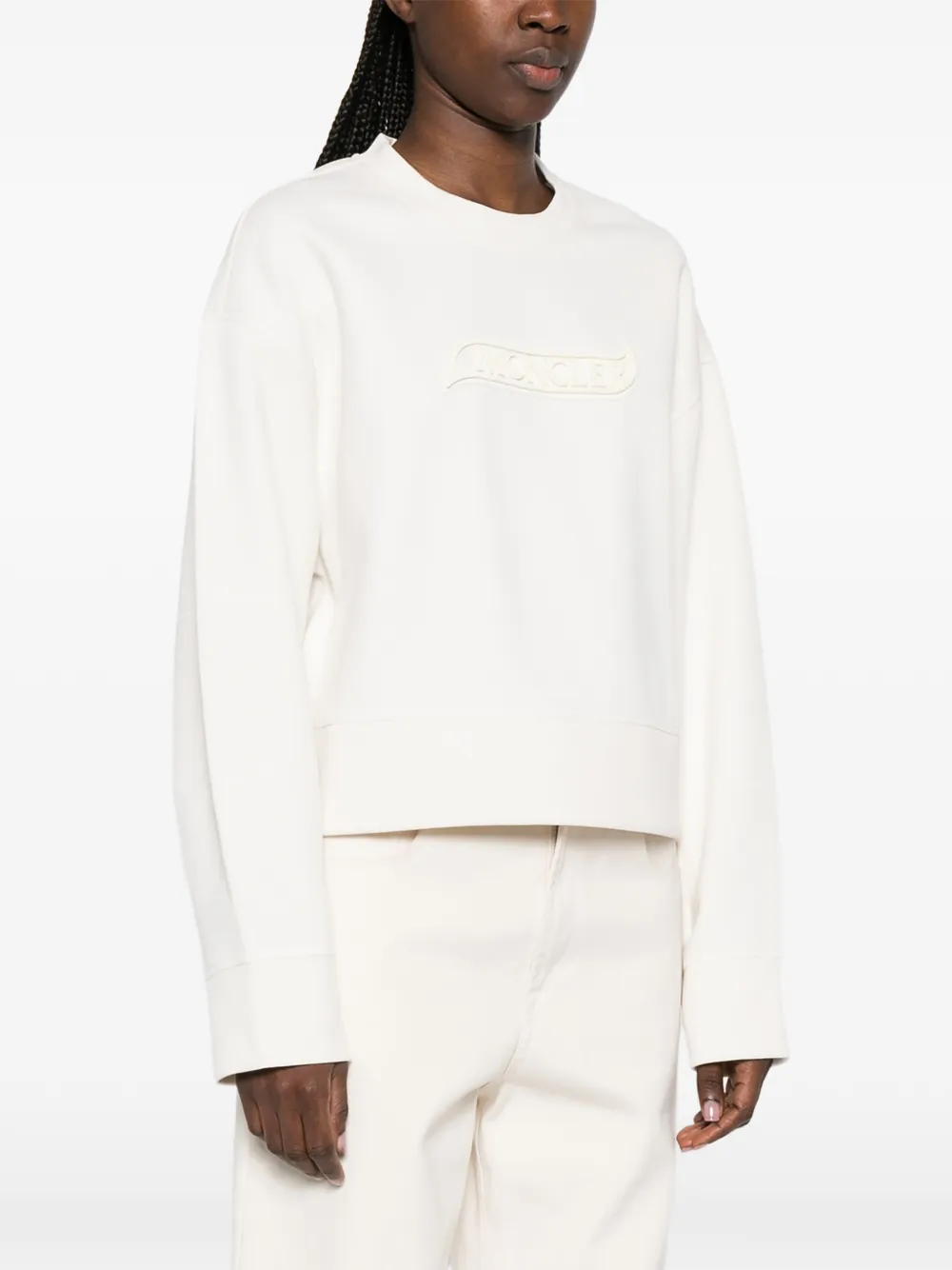  Moncler Logo-patch Sweatshirt - Neutrals 