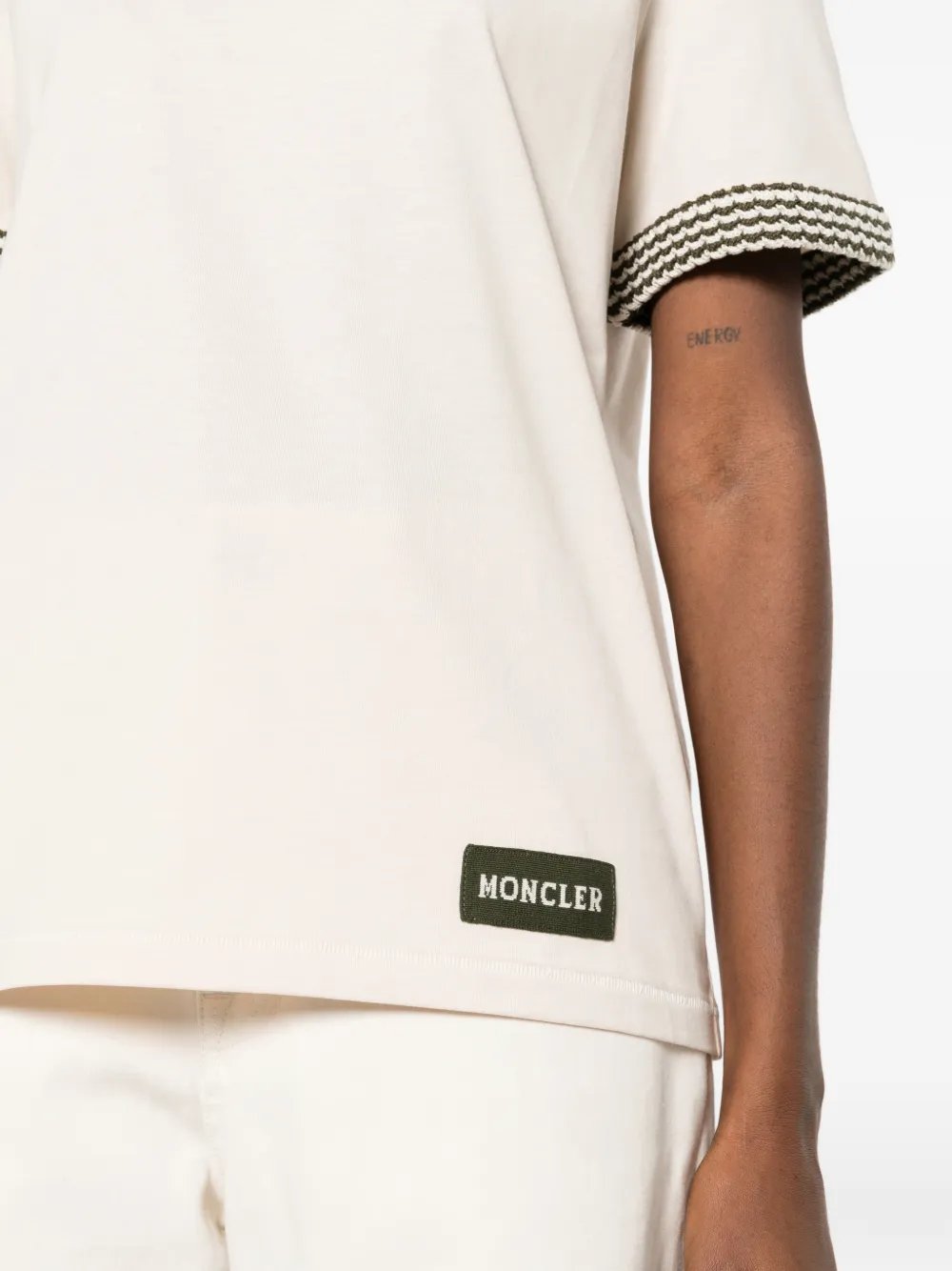 Moncler Camiseta Com Padronagem Nas Mangas | Neutro | FARFETCH BR