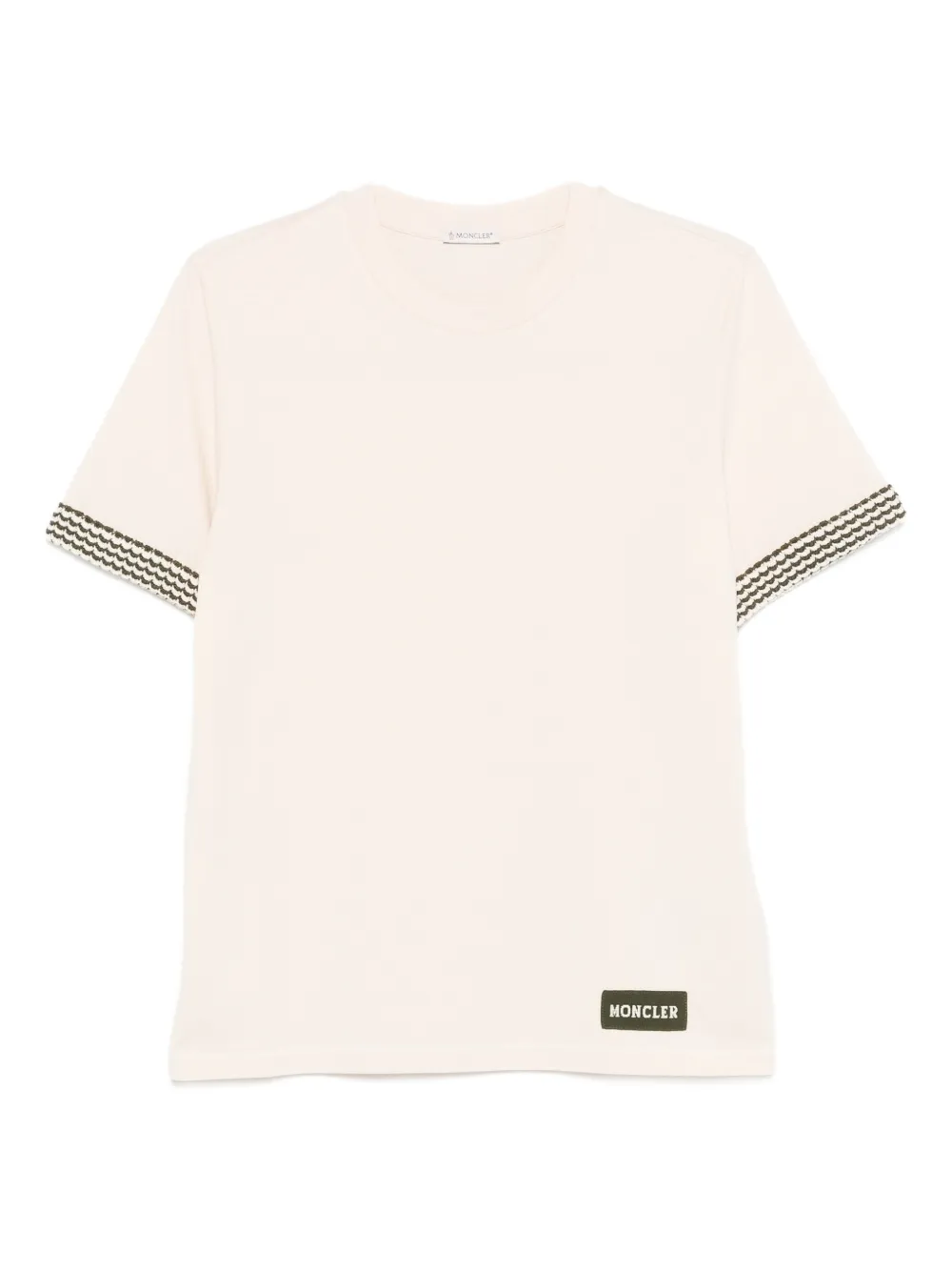 Moncler patterned-sleeve T-shirt - Toni neutri