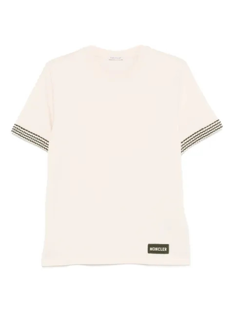 Moncler patterned-sleeve T-shirt