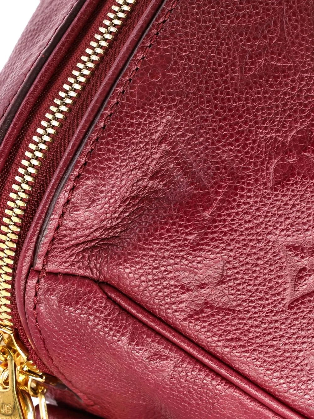 Pre-owned Louis Vuitton Speedy Bandouliere Bag Monogram Empreinte Leather 30 Satchel In Red