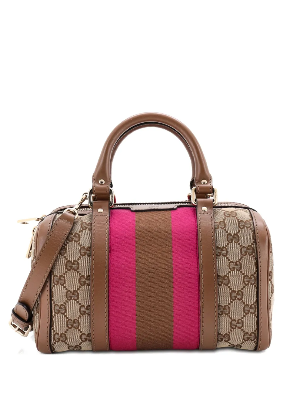 Gucci Pre-Owned Vintage Web Boston Bag GG Canvas Small satchel - Gucci Pre-Owned Vintage Web Boston Bag GG Canvas Small satchel -