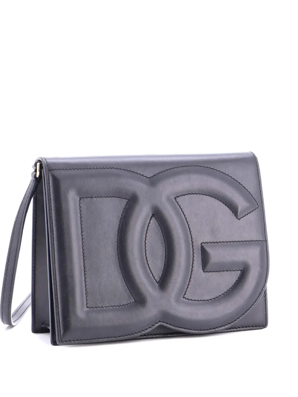 Dolce & Gabbana Pre-Owned DG Logo Flap Shoulder Bag Leather Small