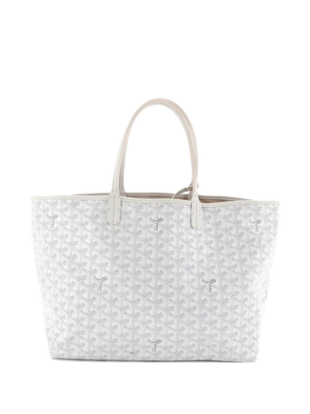 Pre-owned Goyard Saint Louis Coated Canvas Pm Tote Bag In White