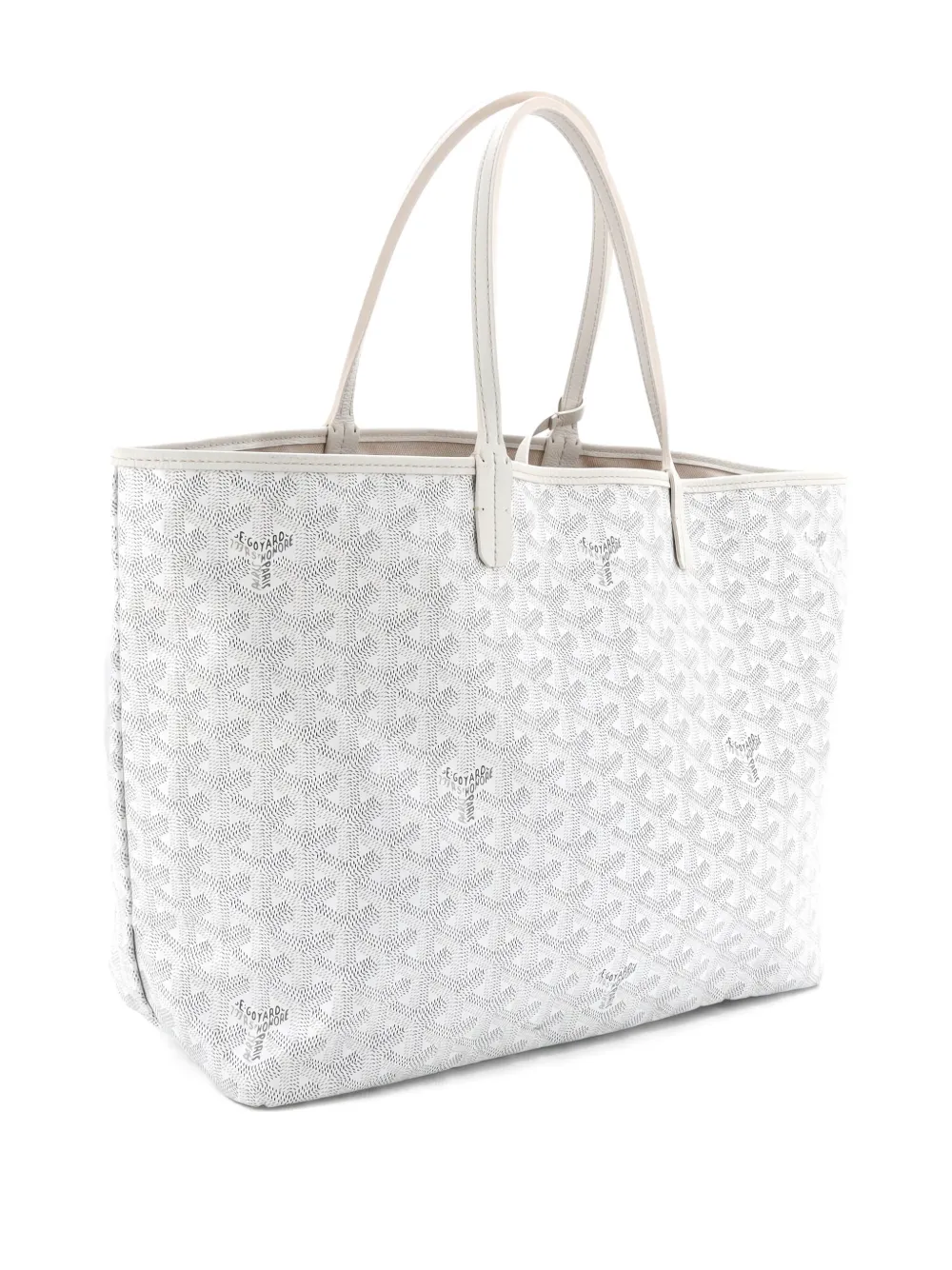 Pre-owned Goyard Saint Louis Coated Canvas Pm Tote Bag In White