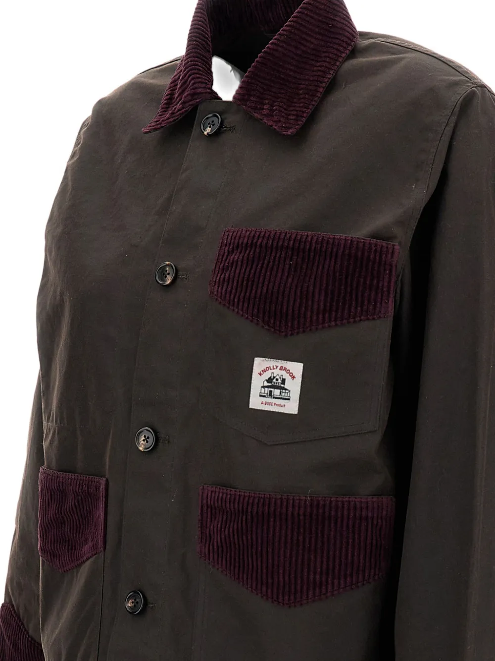 BODE Jack met opgestikte zak en ribfluwelen detail Bruin