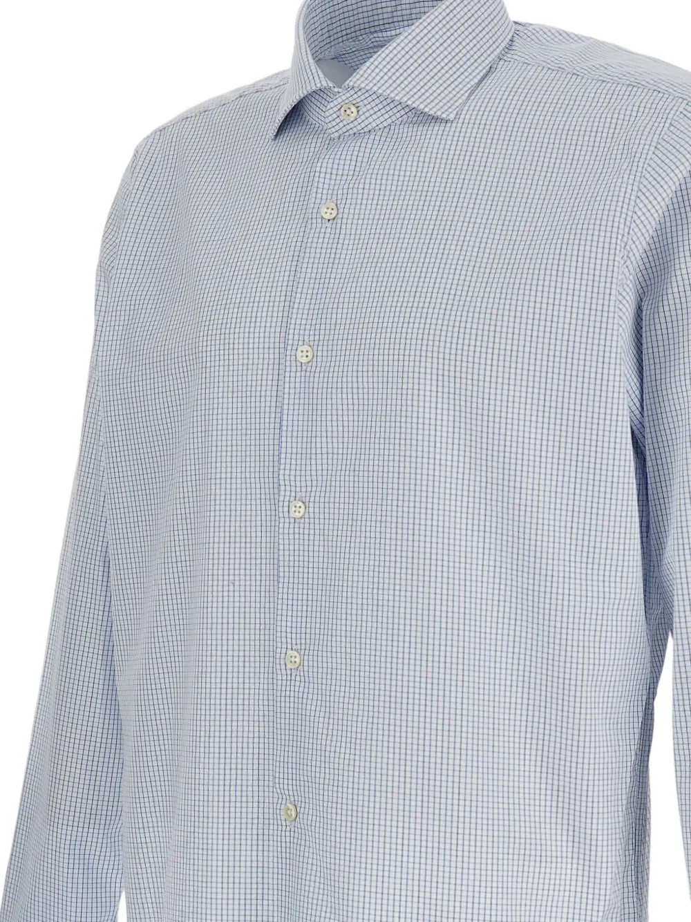 Button-Fastening Striped-Pattern Shirt
