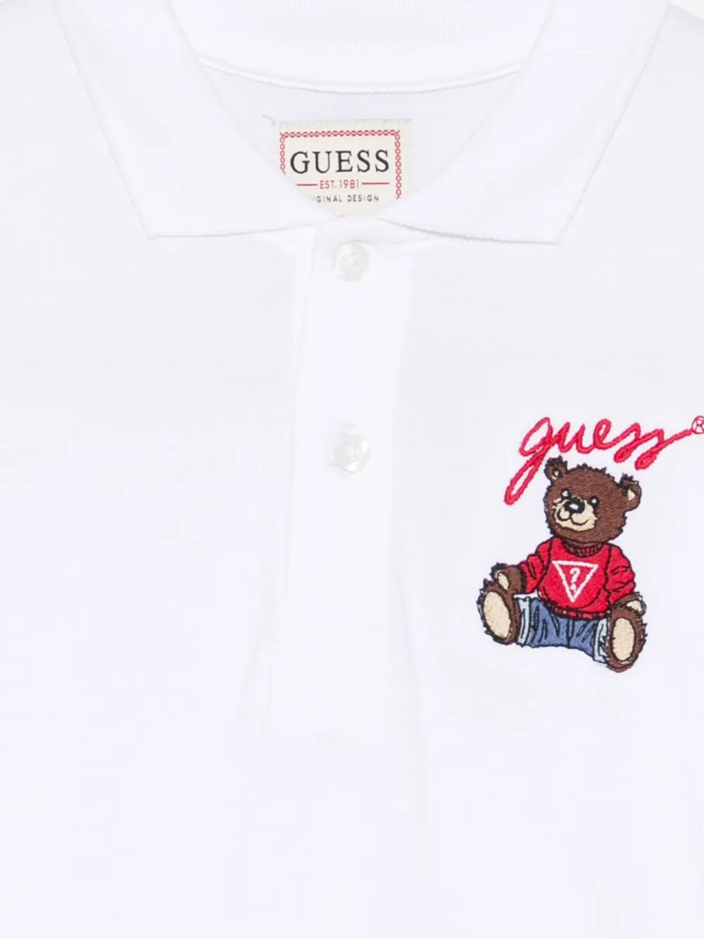Guess Bear Polo Shirt In Blue