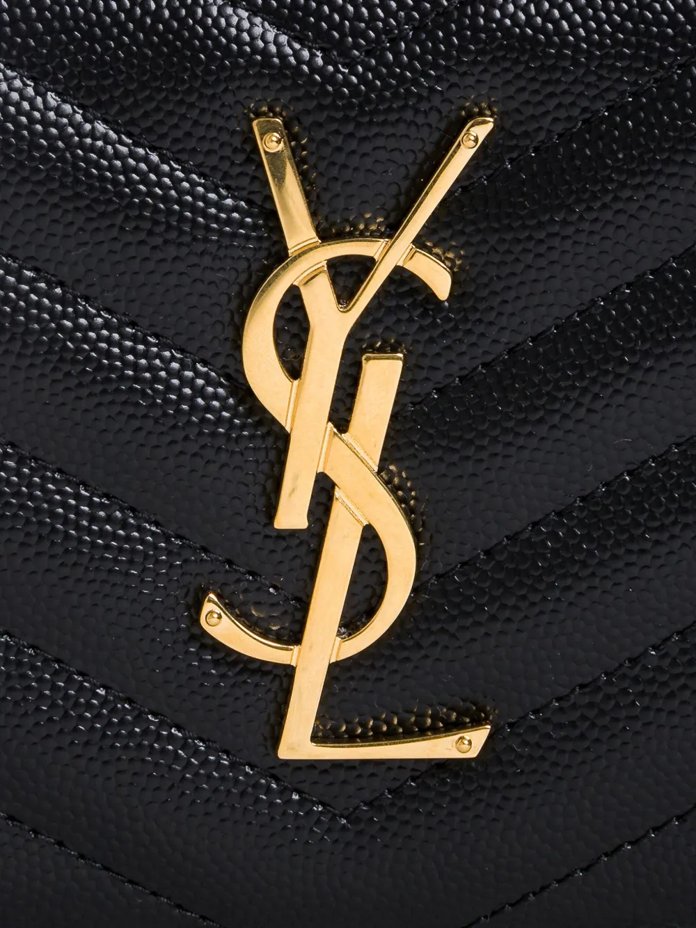 Saint Laurent Cassandre Wallet In Black