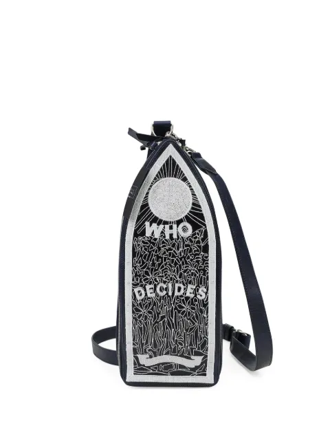 Who Decides War embroidered crossbody bag