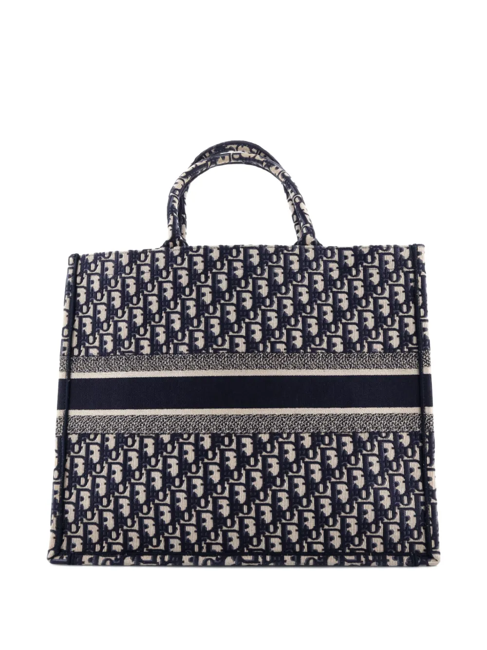 Pre-owned Dior Book Oblique Canvas Large Tote Bag In Blue