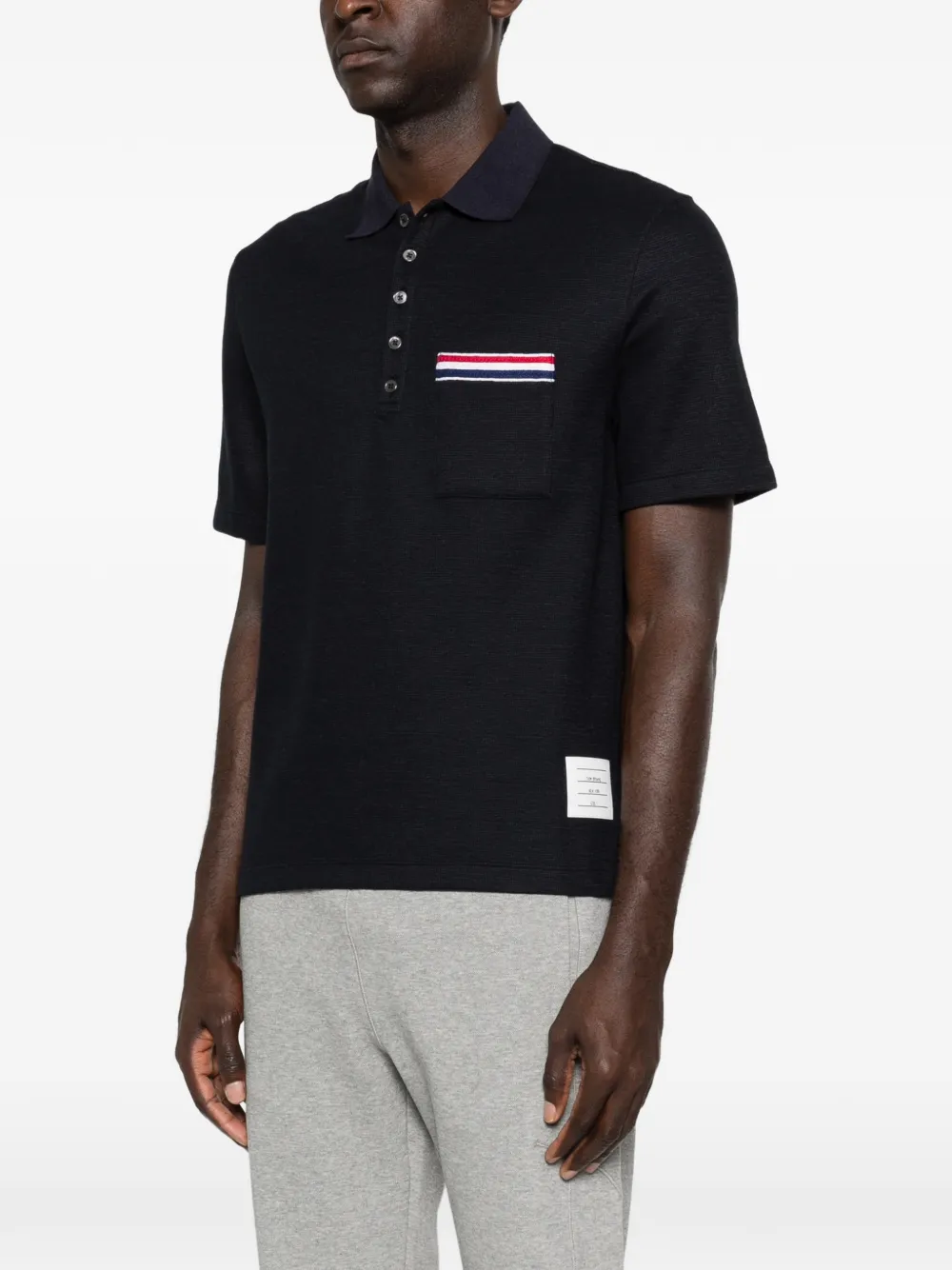 Thom Browne Poloshirt met geborduurd logo Blauw