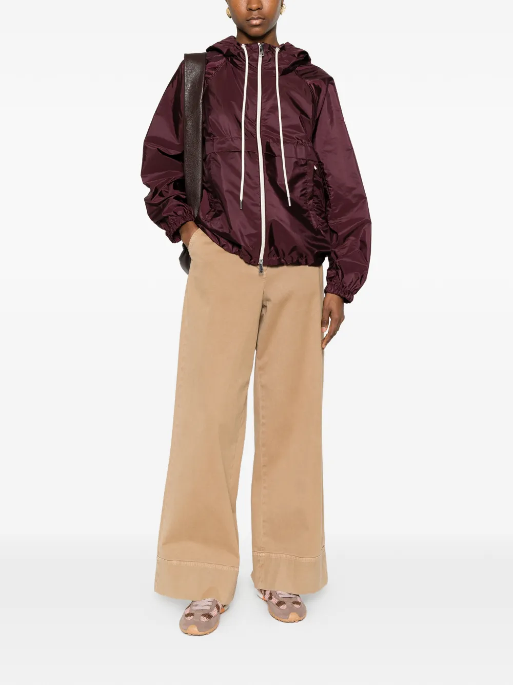 Moncler Coquelicot jack met capuchon en rits Paars