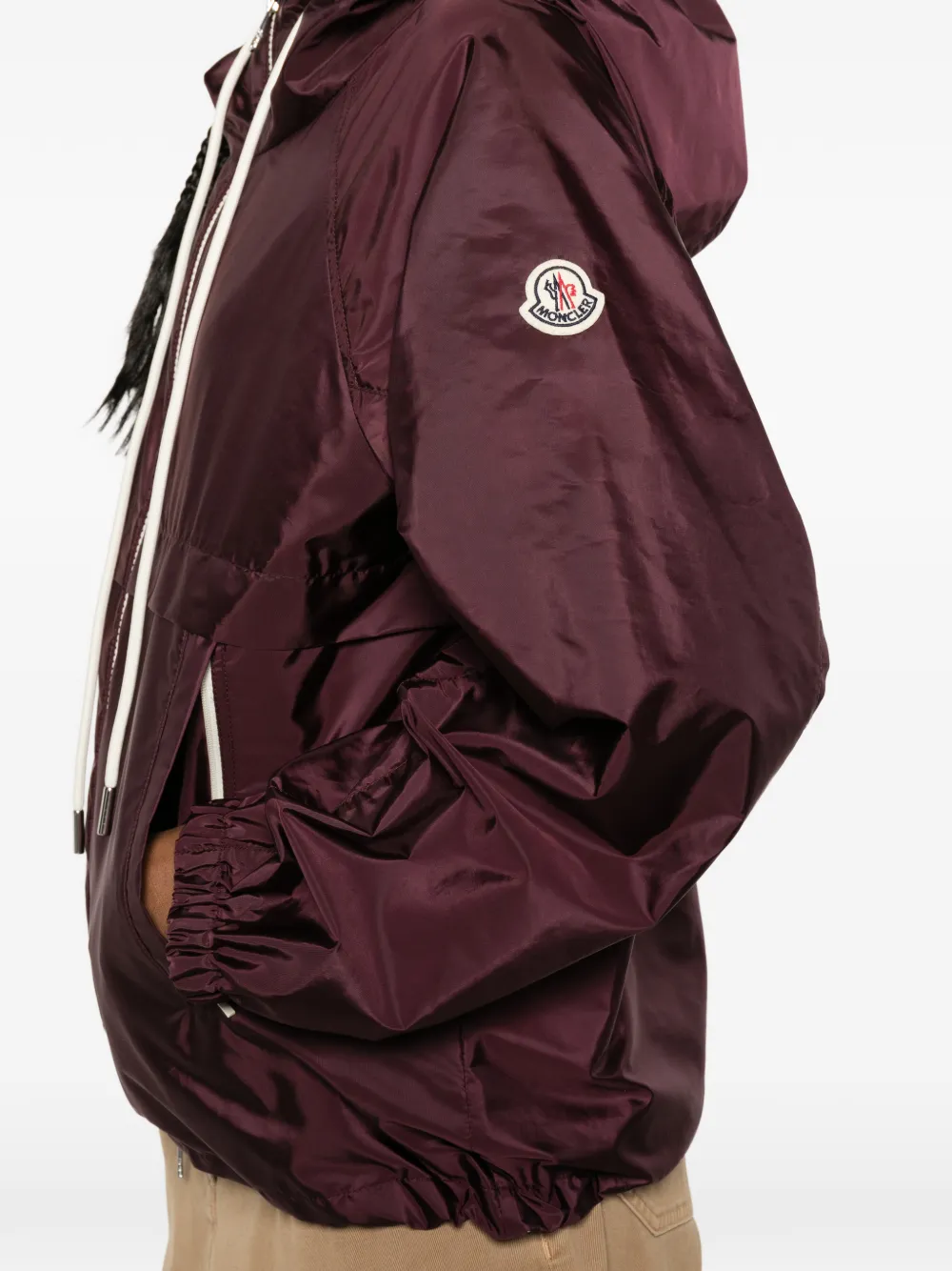 Moncler Coquelicot jack met capuchon en rits Paars