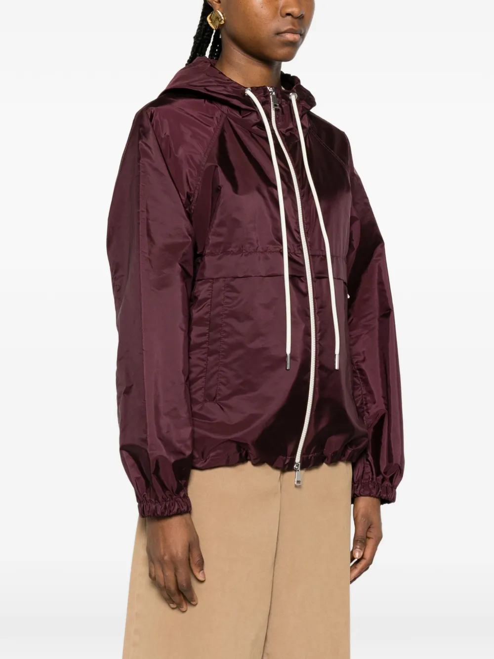 Moncler Coquelicot jack met capuchon en rits Paars
