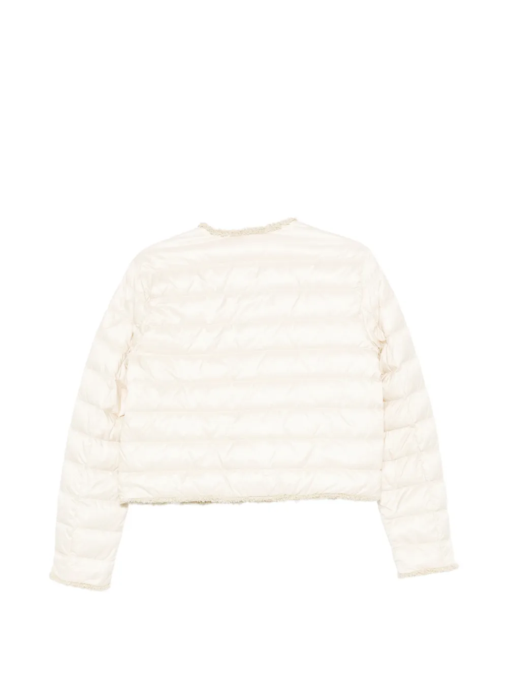  Moncler Fleurs Bouclé-trim Jacket - Neutrals 