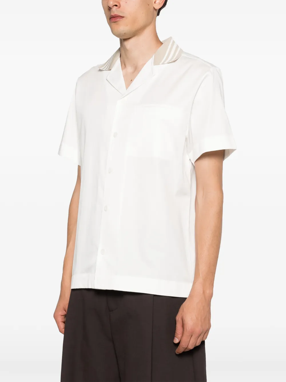  Ché Senna Striped-collar Shirt - White 